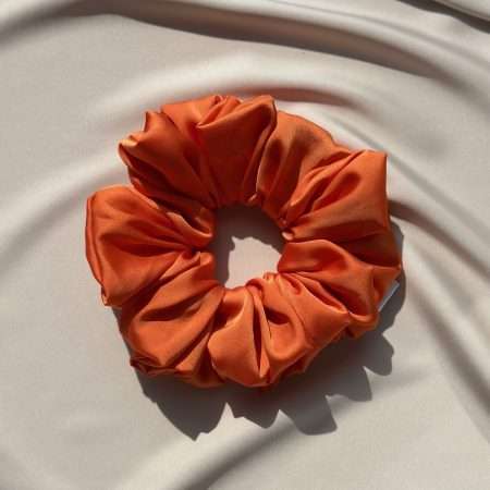 Satynowa gumka do włosów Orange M (pomarańczowa)