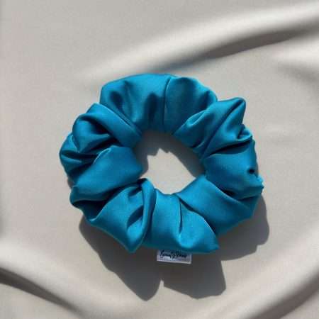 Satynowa gumka do włosów Blue M (niebieska)