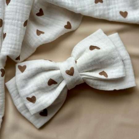 Muślinowa kokarda do włosów Brownie love