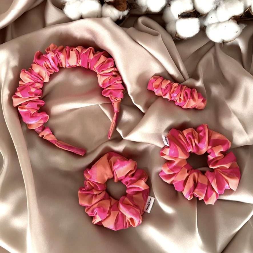 Opaska na głowę w wersji standard Candy (pomarańczowo-różowa) - obrazek 2