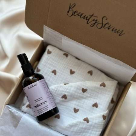 Zestaw do pielęgnacji włosów: Muślinowy turban Brownie Love + Serum Multifunkcyjne 100ml