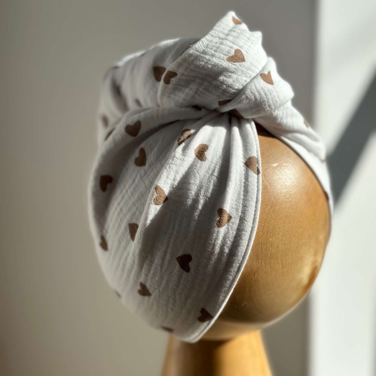 Muślinowy turban do włosów Brownie Love