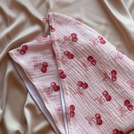 Muślinowy turban do włosów Cherry